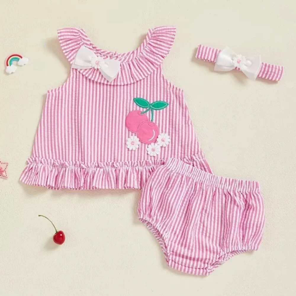 Cherry Baby Girls Tunic & Bloomers Outfit Set
